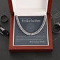 Personalisiertes Geschenk für Enkelsohn Kubanische Kette mit Grußkarte zu Geburtstag, Weihnachten, Kommunion und Konfirmation Geschenk Junge