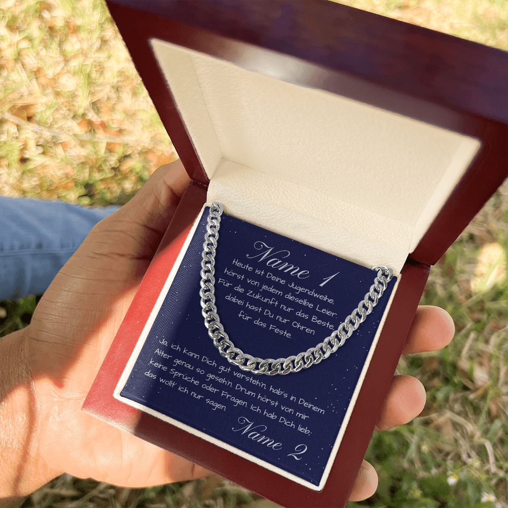 Jugendweihe Geschenk für Jungen personalisierbar Grußkarte zur Jugendweihe