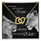 Halskette für Frau oder Freundin persönliches Geschenk aus Karte Löwin und Löwe mit eleganter Kette Anhänger Silber Rosé Gold