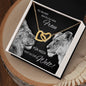 Halskette für Frau oder Freundin persönliches Geschenk aus Karte Löwin und Löwe mit eleganter Kette Anhänger Silber Rosé Gold