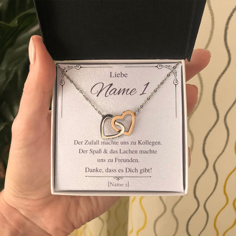 Personalisierte Halskette für Lieblingskollegin - Freundschaftskette mit Karte als Geschenkidee für Geburtstag oder Abschiedsgeschenk