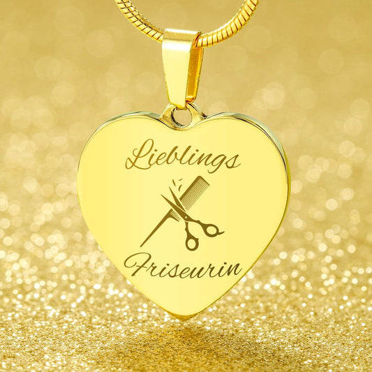 Friseurin Geschenke Halskette mit Gravur personalisiert, Schmuck Geschenkidee Mitarbeiter Friseur zur Salon Eröffnung Geburtstag