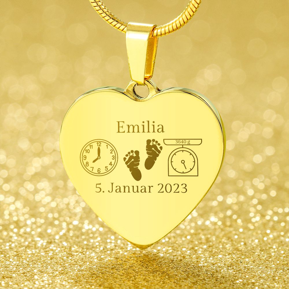 Personalisierte Namenskette für Babyparty & Taufe - Geschenk für Mama, Weihnachten & Erinnerung an Sternenkind