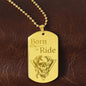 Born To Ride Luxus-Kugelkette im Militärstil mit Anhänger als Geschenk für Motorradfahrer