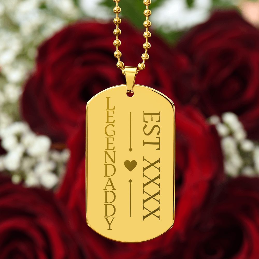 Legendaddy Herren Kette mit Wunschjahr, perfekt für Vatertag oder als Geburtstagsgeschenk