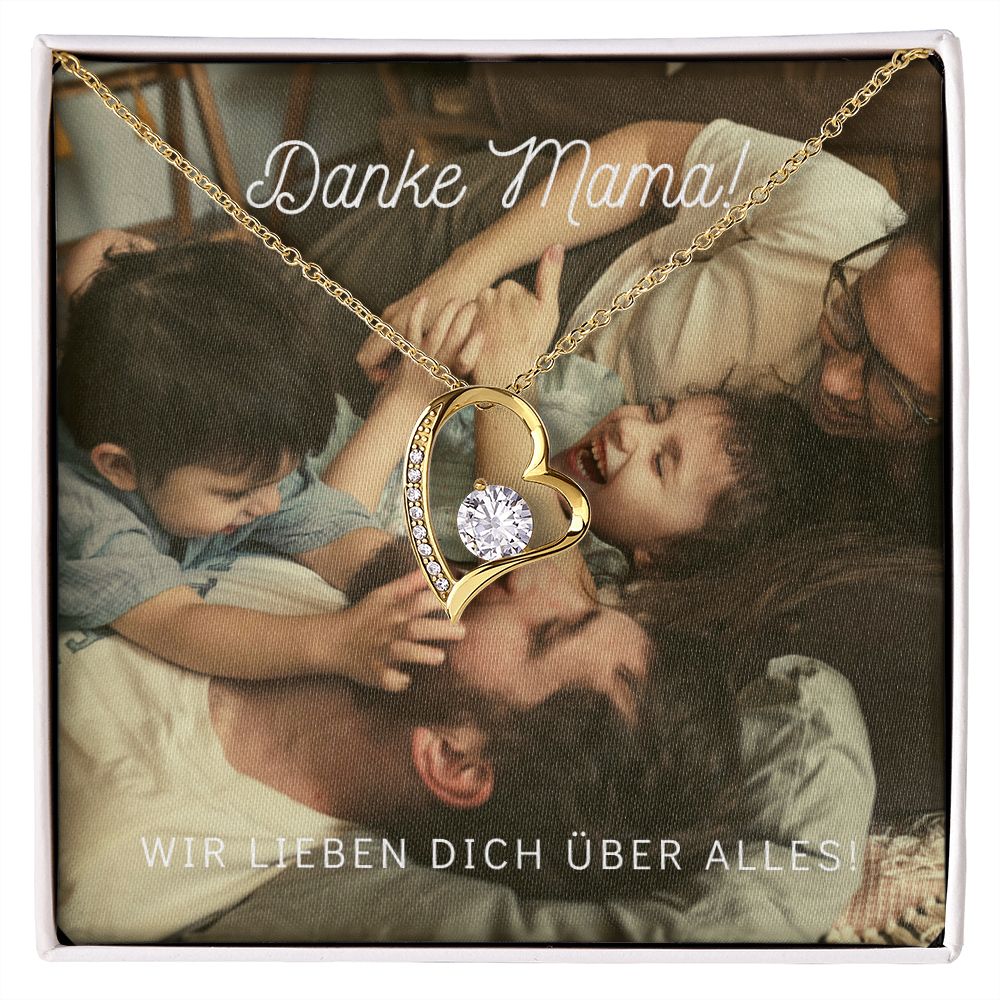 Kette personalisierbar mit Foto, Halskette Forever Love Muttertag Geschenk mit Foto, Muttertagsgeschenk