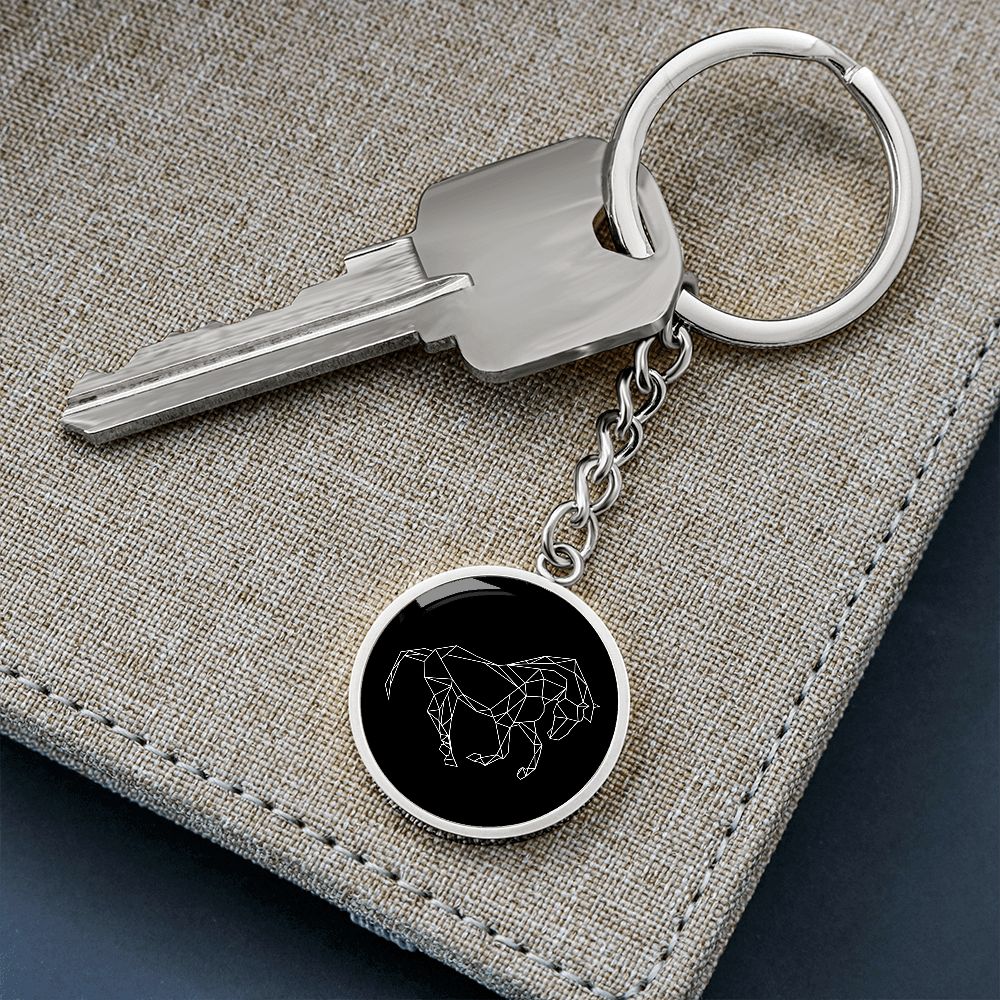 Schlüsselanhänger mit Gravur Pferd Hexagon Personalisierbar