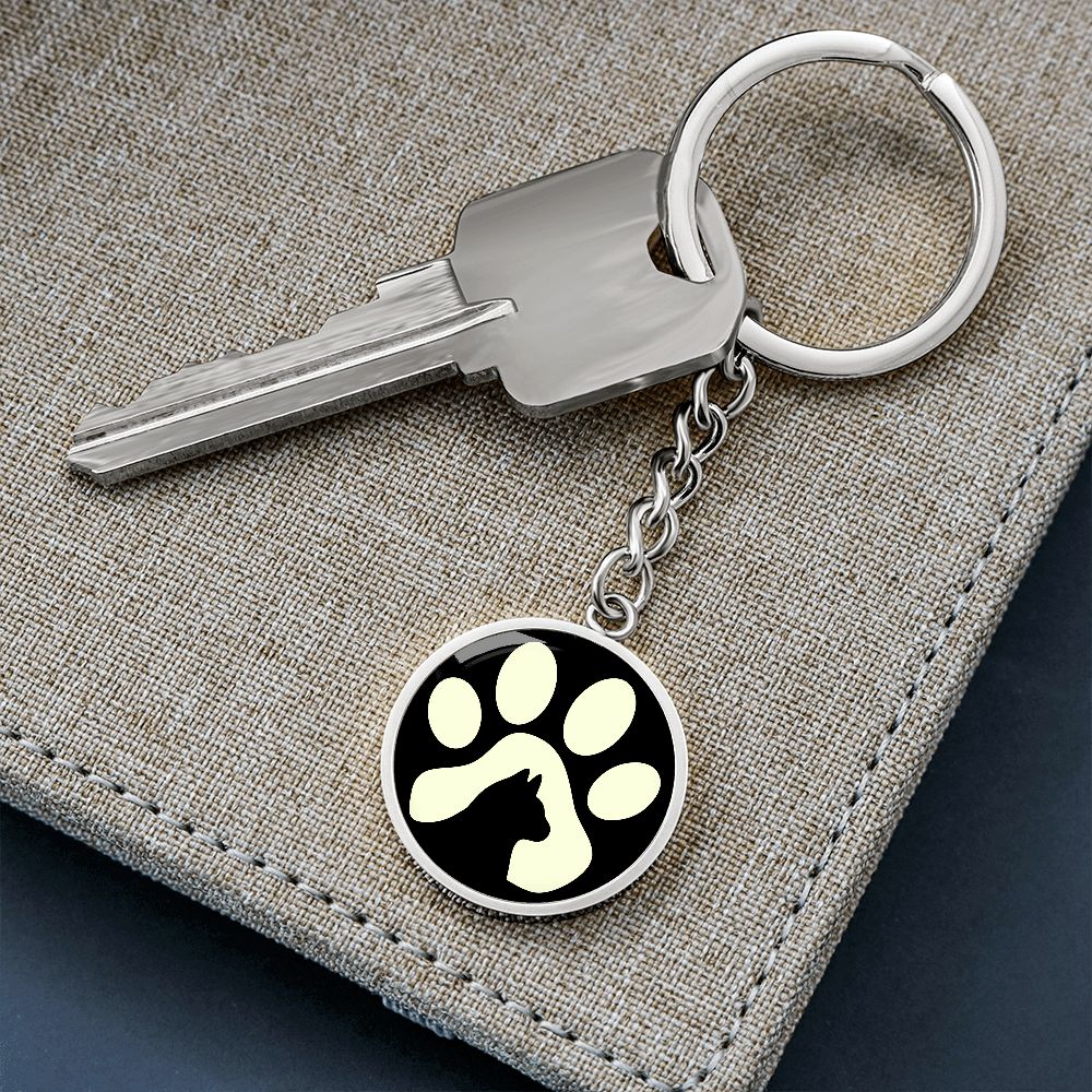 Schlüsselanhänger mit Gravur Katze Tatze Personalisierbar