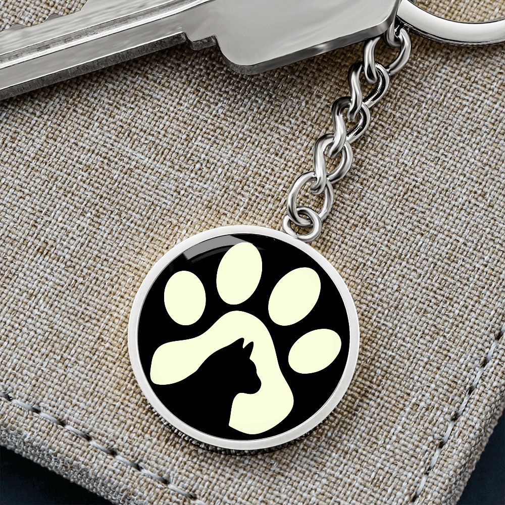 Schlüsselanhänger mit Gravur Katze Tatze Personalisierbar