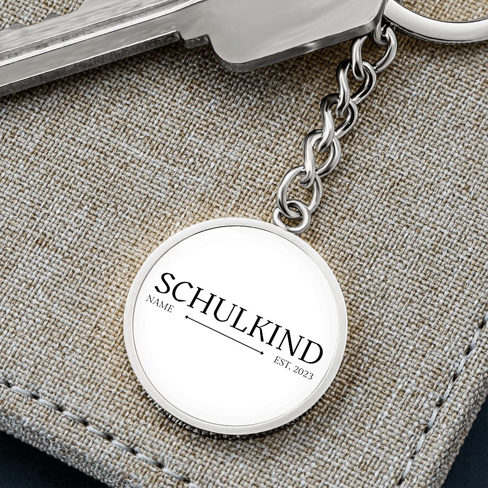 Einschulung Schlüsselanhänger mit Name Schulkind EST. 2023 Schwarz