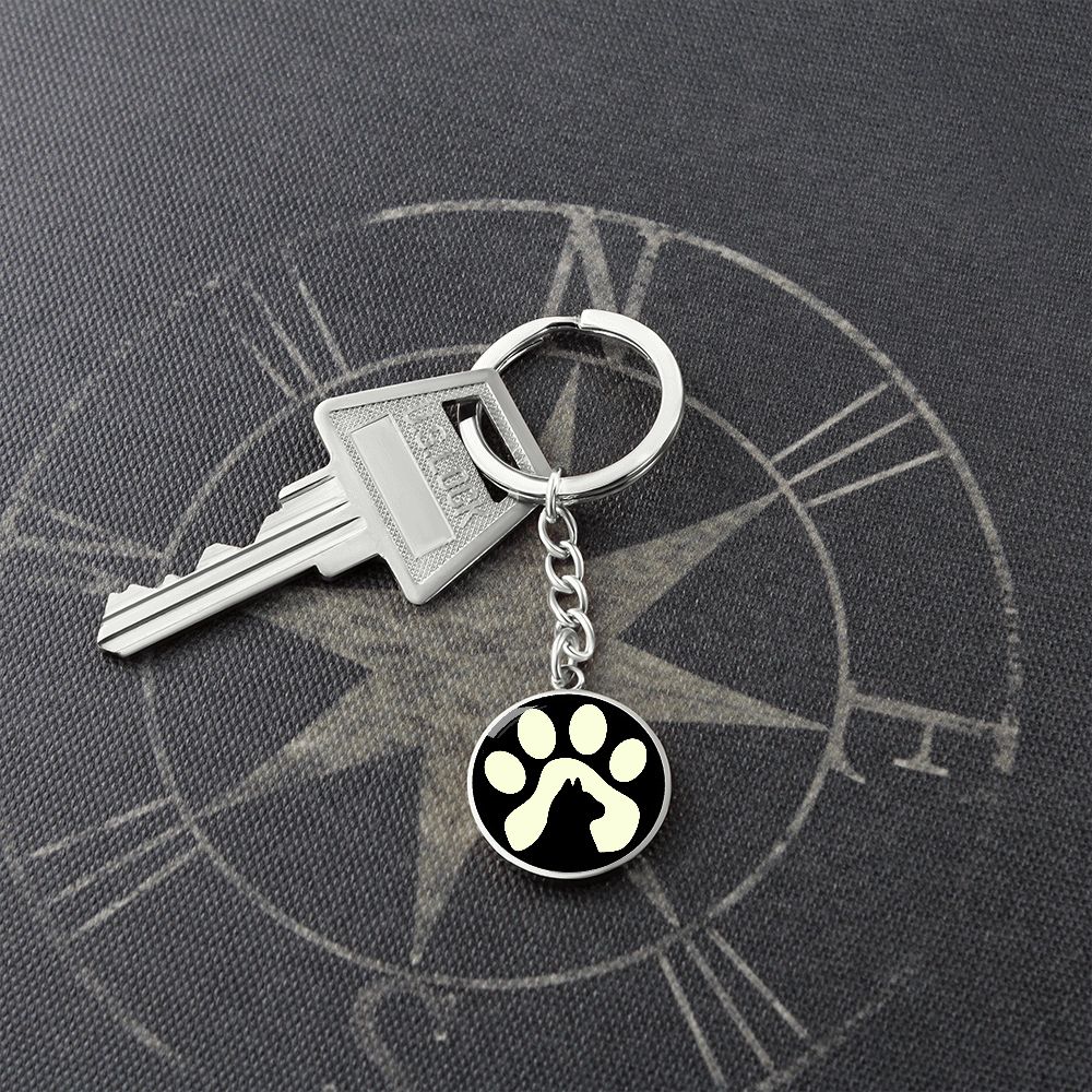 Schlüsselanhänger mit Gravur Katze Tatze Personalisierbar