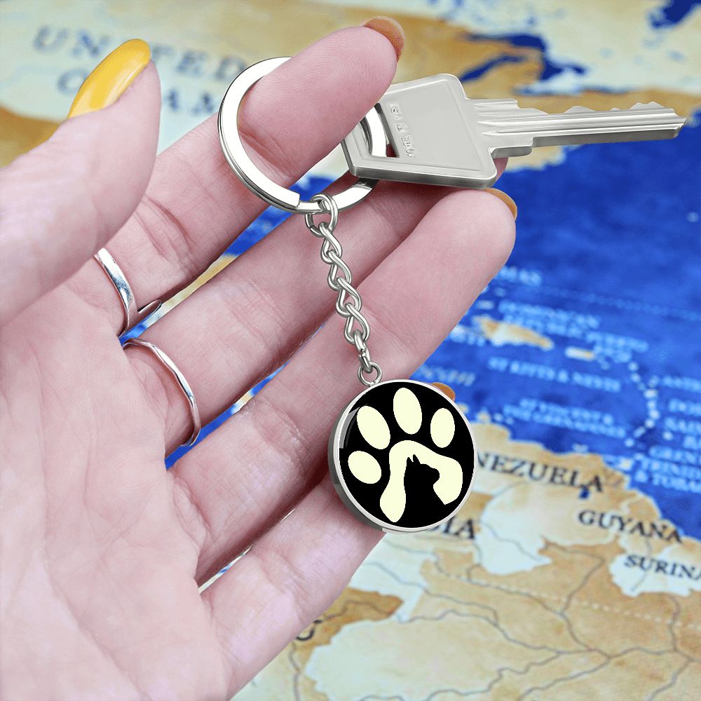 Schlüsselanhänger mit Gravur Katze Tatze Personalisierbar