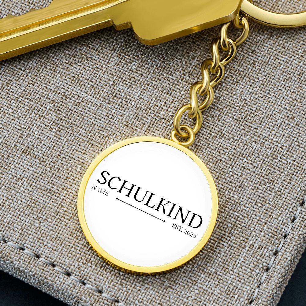 Einschulung Schlüsselanhänger mit Name Schulkind EST. 2023 Schwarz