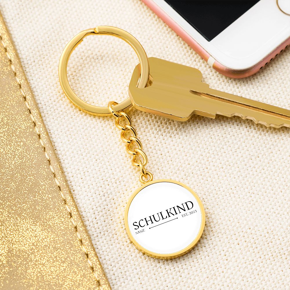 Einschulung Schlüsselanhänger mit Name Schulkind EST. 2023 Schwarz