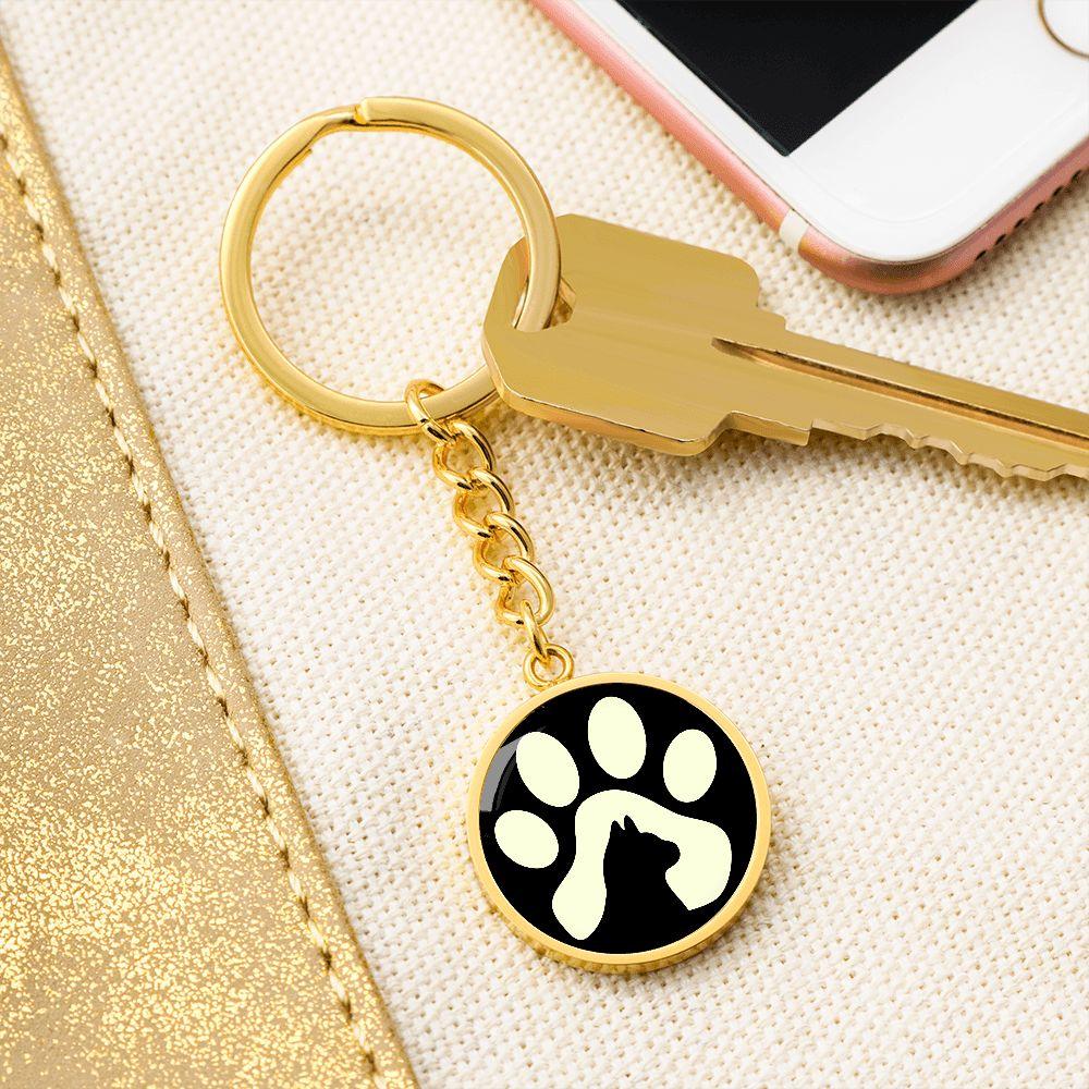 Schlüsselanhänger mit Gravur Katze Tatze Personalisierbar