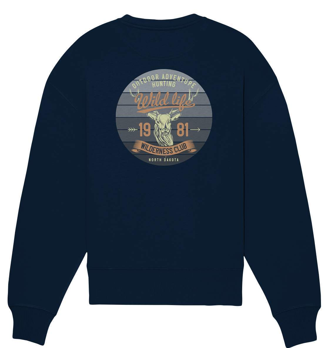 Wildlife 1981 - Jäger aus Leidenschaft - Organic Oversize Sweatshirt-1981,abenteuer,adventure,büchsenlicht,felder,freiheit,hirsch,hochsitz,hochstand,jagd,jagdclub,jagdverein,jagen,jäger,outdoor,rothirsch,wald,wiesen