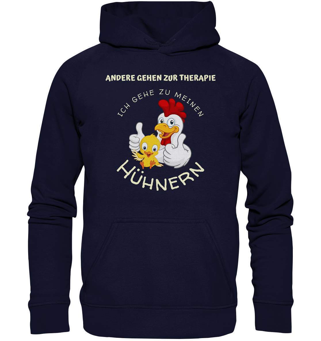 Hühner - Therapie Lustiges Landwirt Geflügel Bauer - Basic Unisex Hoodie XL-bauer,geflügel,geflügelverein,Geschenk,geschenkidee,hahn,hobbyzucht,hobbyzüchter,hunh,hähnchen,hähne,hühnchen,hühner,hühner therapie,hühnerfarm,hühnerstall,hühnerzüchter,landwirt,verrücktes Huhn