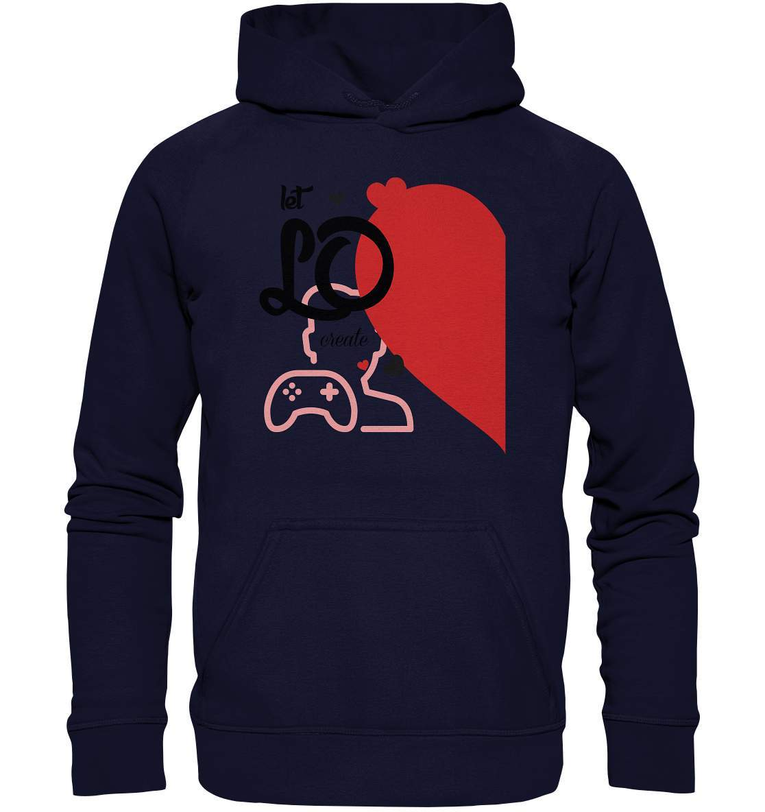 Valentinstag "Let LO create" Gaming couple Perfekt für Zocker Pärchen - Basic Unisex Hoodie XL-14. Februar,be my valentine,gamer,gaming couple,große Liebe,herz,liebe,lover,tag der verliebten,valentines day,Valentinstag,Valentinstag für Frauen,Valentinstag für Männer,Valentinstag Geschenk,Valentinstag Ideen,verliebt