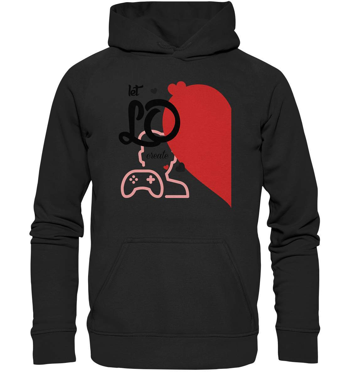 Valentinstag "Let LO create" Gaming couple Perfekt für Zocker Pärchen - Basic Unisex Hoodie XL-14. Februar,be my valentine,gamer,gaming couple,große Liebe,herz,liebe,lover,tag der verliebten,valentines day,Valentinstag,Valentinstag für Frauen,Valentinstag für Männer,Valentinstag Geschenk,Valentinstag Ideen,verliebt