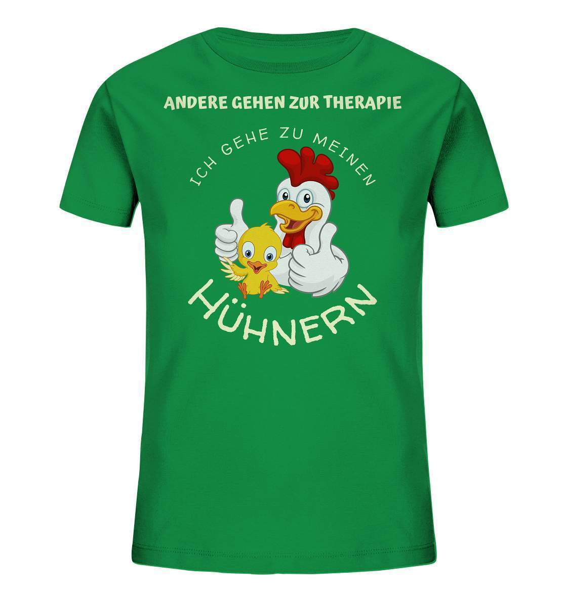 Hühner - Therapie Lustiges Landwirt Geflügel Bauer - Kids Organic Shirt-bauer,geflügel,geflügelverein,geschenk,geschenkidee,hahn,hobbyzucht,hobbyzüchter,hunh,hähnchen,hähne,hühnchen,hühner,hühnerfarm,hühnerstall,hühnerzüchter,landwirt,verrücktes Huhn