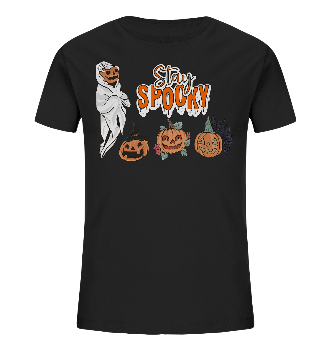 Kürbis Shirt, Halloween Shirt, Herbst T-Shirt, Kürbis Gesichter Shirt, Halloween Outfit, Stay Spooky, Halloween Kostüm - Kids Organic Shirt