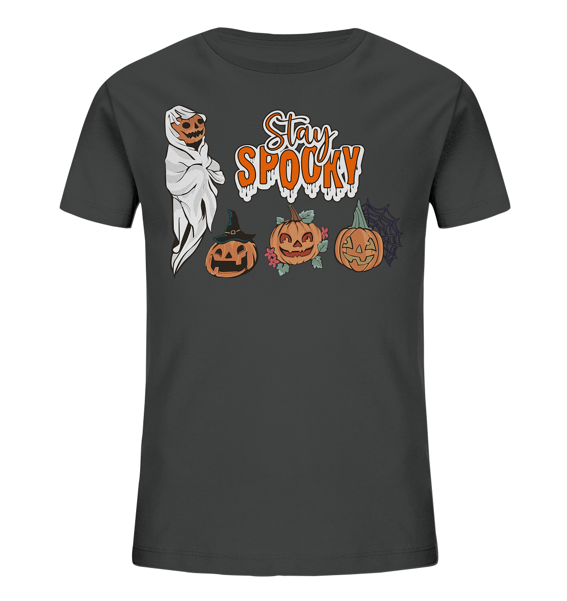Kürbis Shirt, Halloween Shirt, Herbst T-Shirt, Kürbis Gesichter Shirt, Halloween Outfit, Stay Spooky, Halloween Kostüm - Kids Organic Shirt