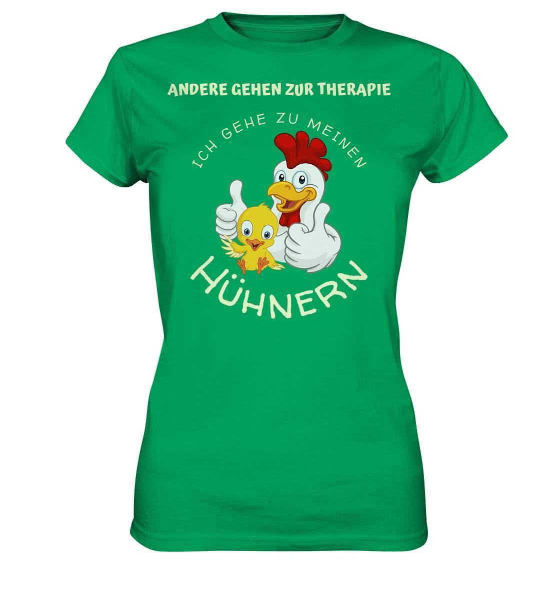 Hühner - Therapie Lustiges Landwirt Geflügel Bauer - Ladies Premium Shirt-bauer,geflügel,geflügelverein,Geschenk,geschenkidee,hahn,hobbyzucht,hobbyzüchter,hunh,hähnchen,hähne,hühnchen,hühner,hühner therapie,hühnerfarm,hühnerstall,hühnerzüchter,landwirt,verrücktes Huhn