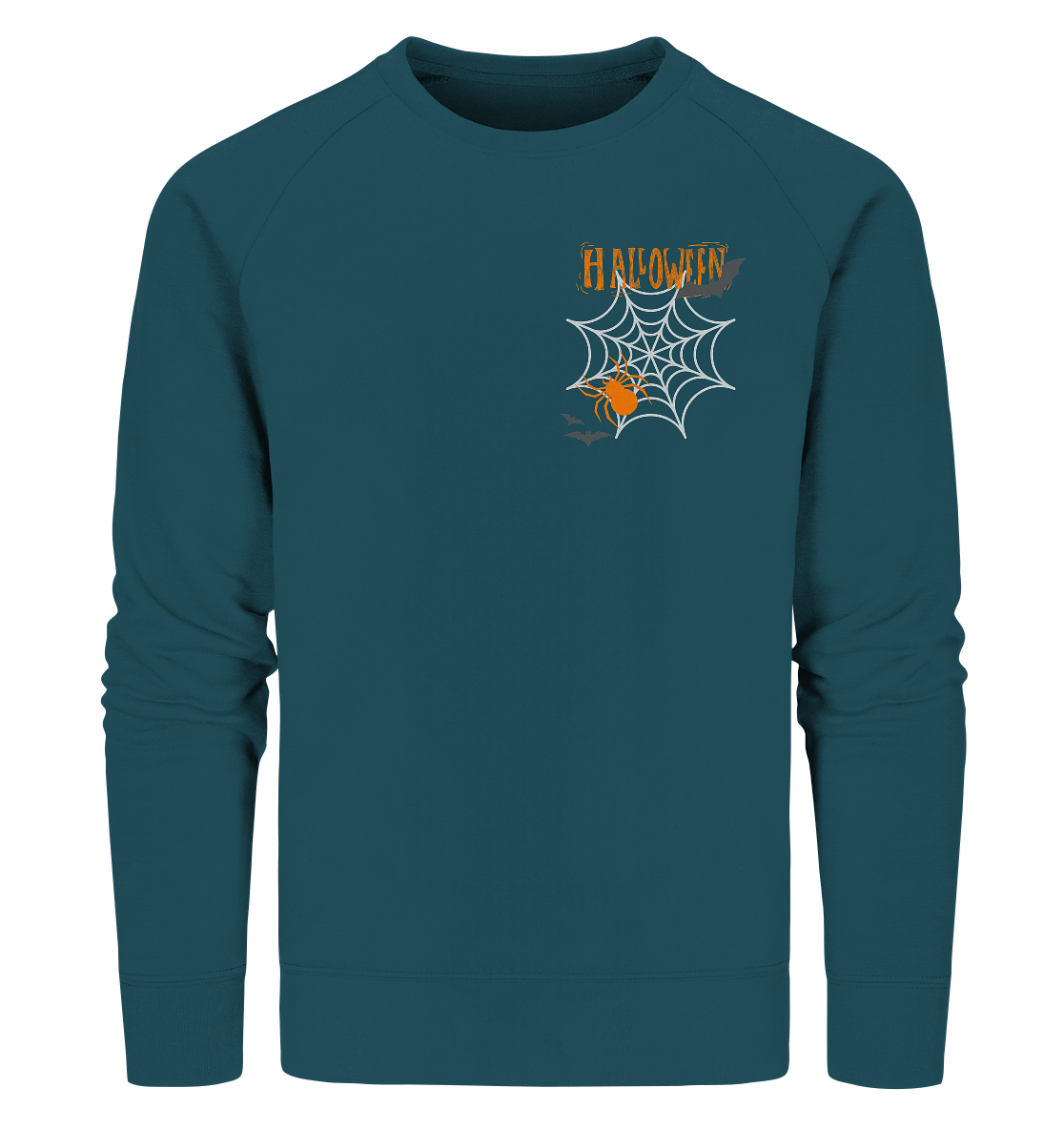 Halloween Shirt, Boo Halloween, Herbst T-Shirt, Kürbis Gesichter Shirt, Halloween Outfit, Spinnenetz, Halloween Kostüm - Organic Sweatshirt