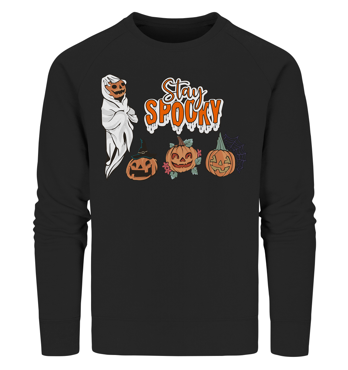 Kürbis Shirt, Halloween Shirt, Herbst T-Shirt, Kürbis Gesichter Shirt, Halloween Outfit, Stay Spooky, Halloween Kostüm - Organic Sweatshirt