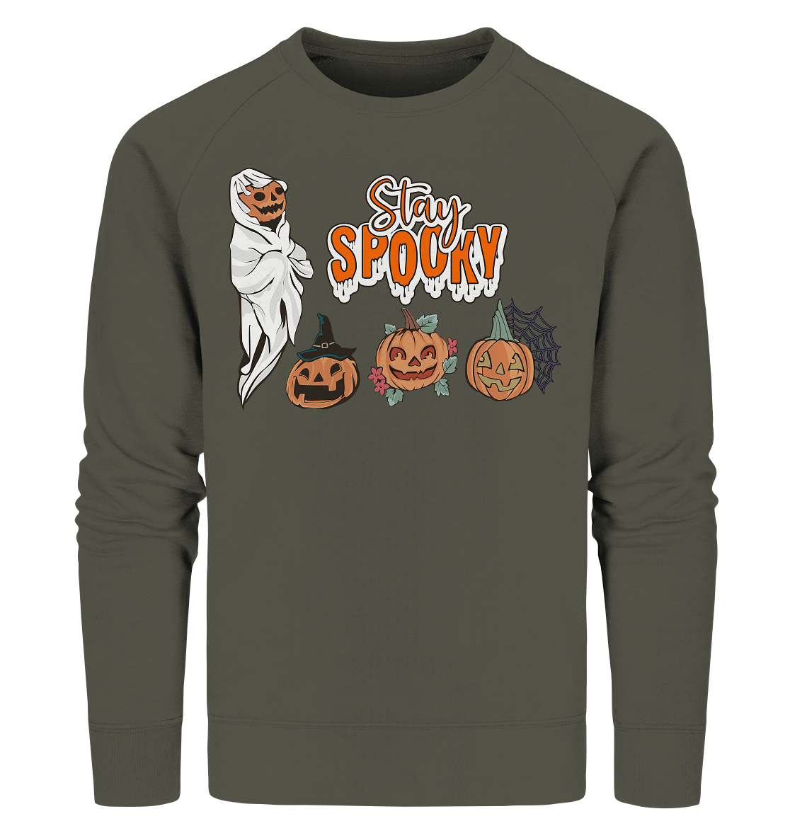 Kürbis Shirt, Halloween Shirt, Herbst T-Shirt, Kürbis Gesichter Shirt, Halloween Outfit, Stay Spooky, Halloween Kostüm - Organic Sweatshirt