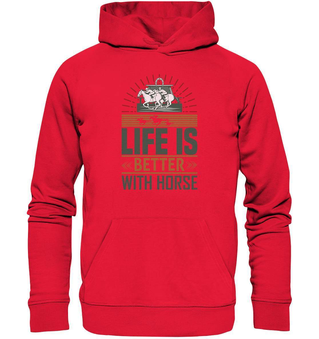 Pferde Life is better with Horse - Premium Unisex Hoodie-dressur,dressurpferd,haflinger,life is better with horse,Pferd,pony,ponyhof,reiter,reitsport,reitverein,sattel,springpferd,springreiten