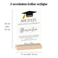 Perfektes Geschenk zum Abschluss

Suchst du ein besonderes Geschenk zum Abschluss für deinen Lieblingsmenschen? Diese edle Acryltafel ist ideal, um Wertschätzung und Stolz auszudrücken. Ob für Abitur, Bachelor oder Masterabschluss – sie macht den Moment unvergesslich. Erhältlich in den Größen 13 x 20 cm und 20 x 30 cm, steht sie sicher auf einem hochwertigen Holzsockel. Mit Talar- oder Doktorhut-Motiv und persönlichem Abschlussdatum wird sie zum Blickfang. Der Text „Für Deinen weiteren Lebensweg wünschen wi