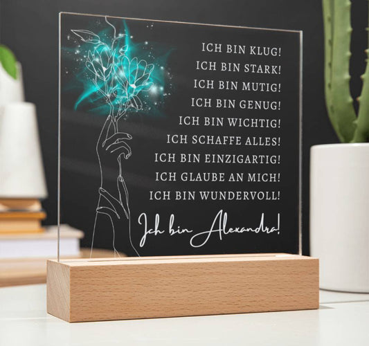 Affirmation Geschenkidee - magisches Affirmationsgeschenk für starkes Selbstbewusstsein - Personalisierte Geschenke mit positiven Affirmationen und Name