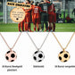 Personalisierte Fußball-Halskette aus Edelstahl mit graviertem Ball-Anhänger in schwarzer Schmuckbox – perfektes Abschiedsgeschenk für Spieler, Team oder Verein.