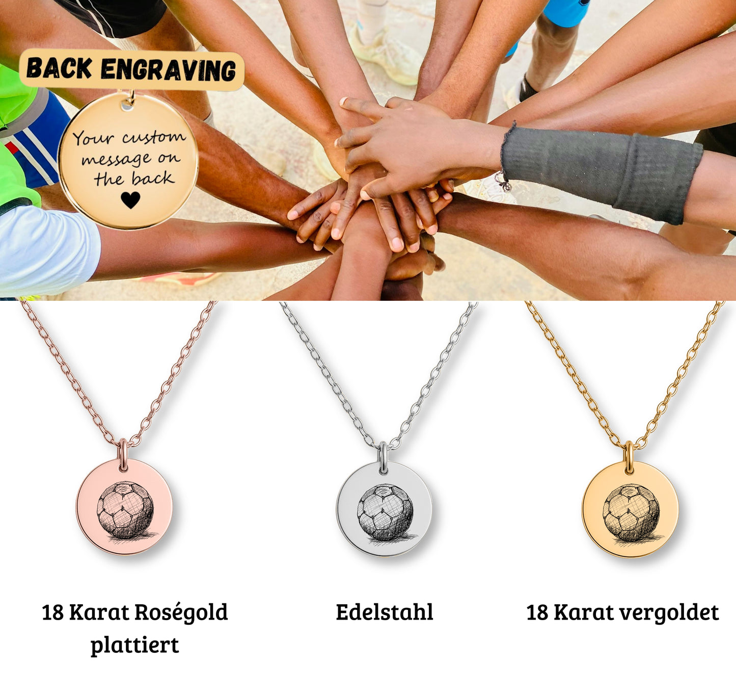 Edle Handball-Halskette als Abschiedsgeschenk für Spieler und Teamkameraden. Anhänger mit Handball-Motiv, auf Wunsch personalisierbar mit Gravur auf der Rückseite. Geliefert in einer Schmuckbox mit emotionaler Karte, deren Text individuell angepasst werden kann. Symbol für Teamgeist, Dankbarkeit und Erinnerungen an gemeinsame Spiele, Siege und Momente – ein Geschenk, das von Herzen kommt. Perfektes Geschenk für Spieler, Trainer & Teamkameraden.