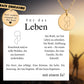 Halskette mit runden Anhänger aus Edelstahl in 18k Gelb Gold, fein graviertes Blättchen-Symbol für Organspende. Personalisierbare Gravur auf der Rückseite. Verstellbare Kette in Stahlsilber, 18K vergoldet oder rosé vergoldet. Inklusive Grußkarte mit symbolischem Text zur Organspende. Ideal als Danke schön Geschenk, Mutmacher oder Symbol für Leben retten.