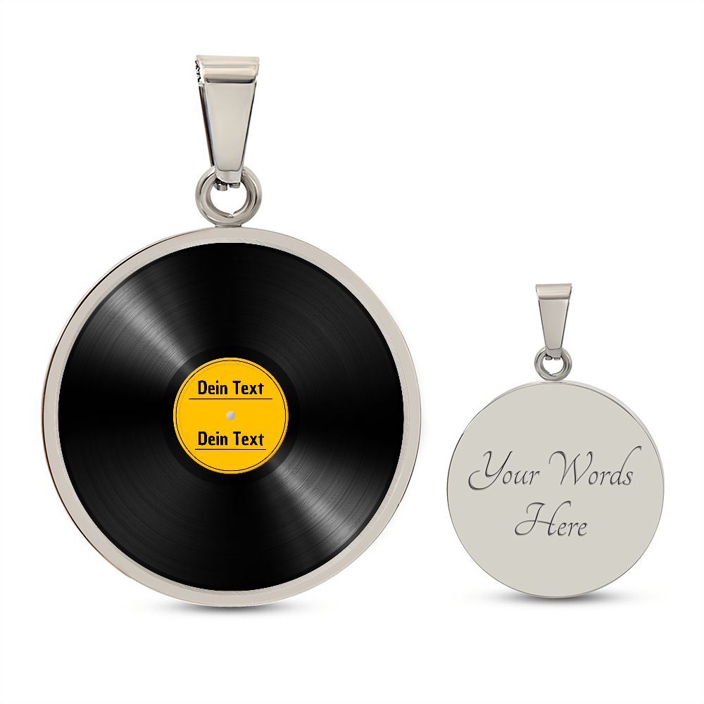 Vinyl Halskette, Vinyl Schmuck Geschenk, Vinyl Anhänger, Vinyl Schallplatten Geschenk, Musik Schallplatte Geschenk, Musiker Kette, Musiker Geschenk, Musik Halskette, Musik Schmuck personalisiert, Musik Geschenk, Musik Note Halskette, Halskette mit Gravur