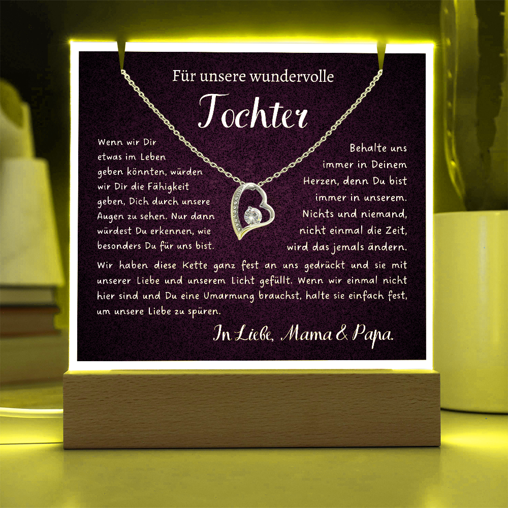 Geschenk Tochter von Mama & Papa, Herz Kette, Geburtstagsgeschenk Tochter, Gratulation zur Konfirmation Geschenk Mädchen mit Grußkarte Geschenk für Tochter von Papa, Geburtstagsgeschenk Mädchen, Weihnachtsgeschenk für Mädchen, Mama Tochter schmuck, Geburtstag Tochter, Tochter Geschenk von Mama, Geschenk personalisiert, Kommunion Geschenk Mädchen, Konfirmation Geschenk Mädchen, Gratulation zur Konfirmation, Konfirmation Geschenk, Konfirmation Glückwünsche, Geschenk für Tochter