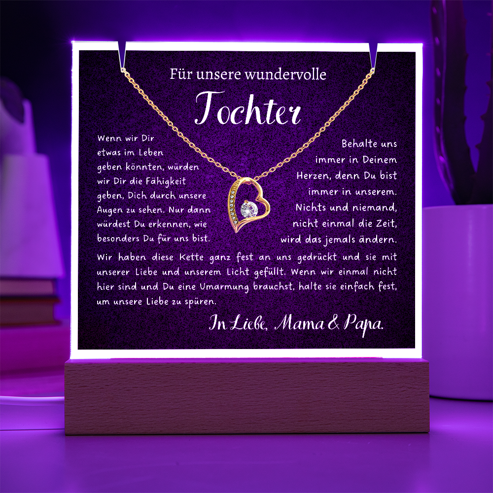 Geschenk Tochter von Mama & Papa, Herz Kette, Geburtstagsgeschenk Tochter, Gratulation zur Konfirmation Geschenk Mädchen mit Grußkarte Geschenk für Tochter von Papa, Geburtstagsgeschenk Mädchen, Weihnachtsgeschenk für Mädchen, Mama Tochter schmuck, Geburtstag Tochter, Tochter Geschenk von Mama, Geschenk personalisiert, Kommunion Geschenk Mädchen, Konfirmation Geschenk Mädchen, Gratulation zur Konfirmation, Konfirmation Geschenk, Konfirmation Glückwünsche, Geschenk für Tochter