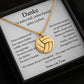 Personalisierte Volleyball-Halskette aus Edelstahl mit graviertem Ball-Anhänger in schwarzer Schmuckbox – perfektes Abschiedsgeschenk für Spieler, Team oder Verein