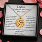 Personalisierte Volleyball-Halskette aus Edelstahl mit graviertem Ball-Anhänger in schwarzer Schmuckbox – perfektes Abschiedsgeschenk für Spieler, Team oder Verein