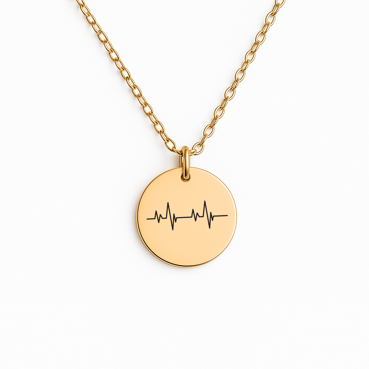 Personalisierte Herzschlag Kette mit Anhänger in Form eines Herzschlags, präsentiert in eleganter schwarzer Schmuckbox. Ideal als Geschenk zur Versöhnung für Partner, Freundin oder Ehefrau.