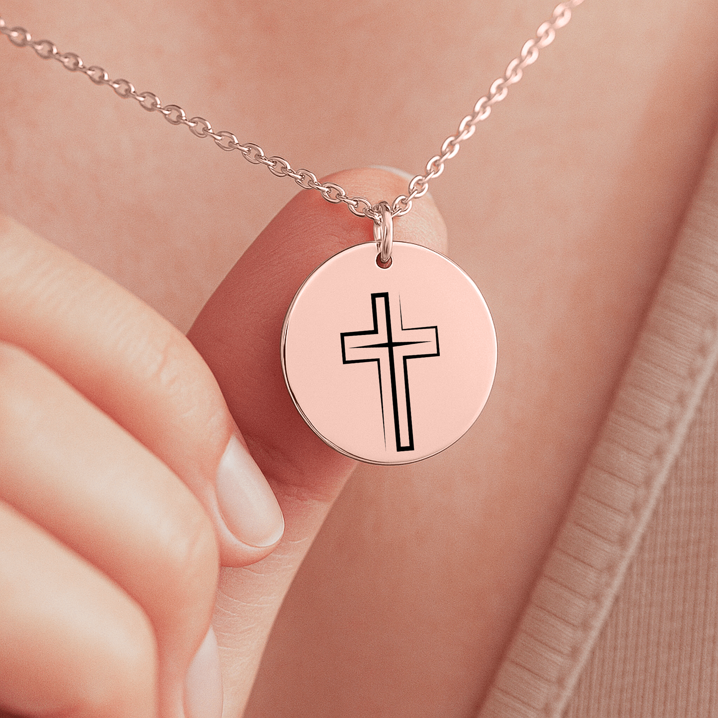 Personalisierte Konfirmationskette mit Geburtsstein & Kreuz-Anhänger – Geschenk zur Konfirmation für Mädchen | Patengeschenk mit Lasergravur