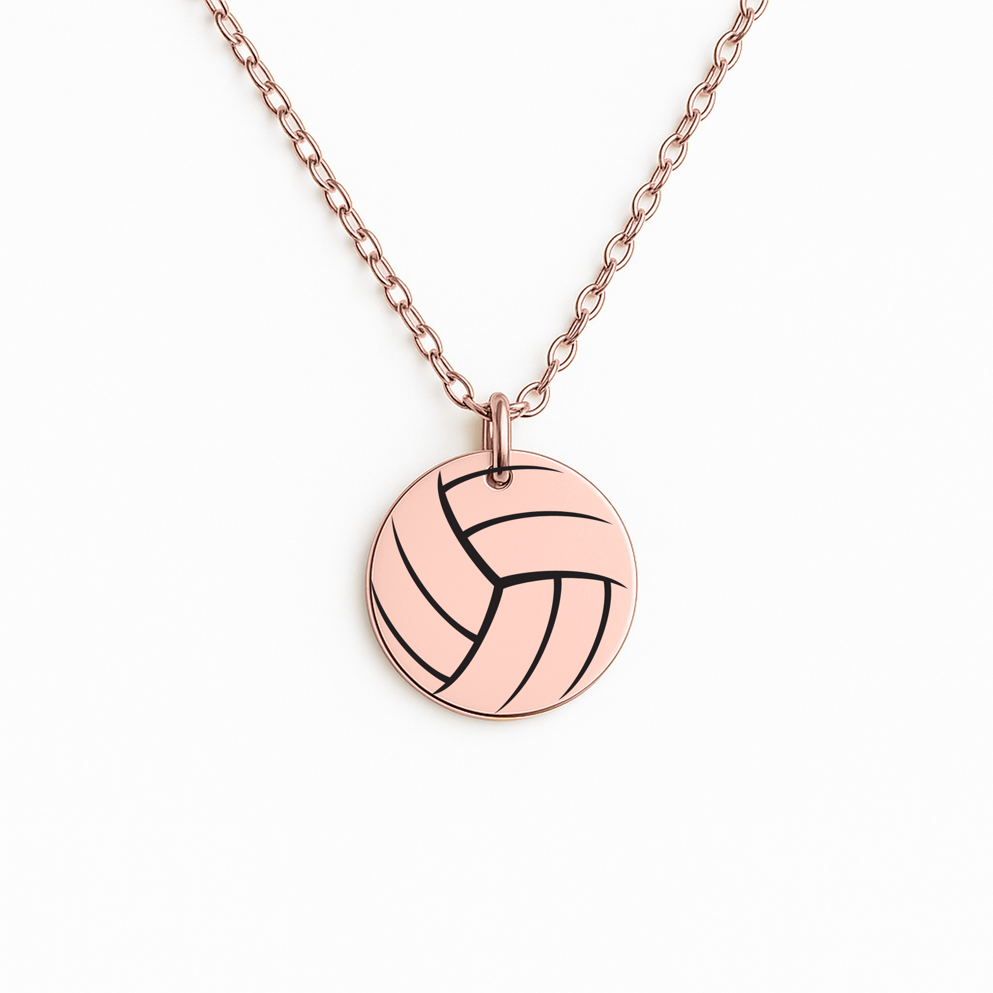 Personalisierte Volleyball-Halskette aus Edelstahl mit graviertem Ball-Anhänger in schwarzer Schmuckbox – perfektes Abschiedsgeschenk für Spieler, Team oder Verein