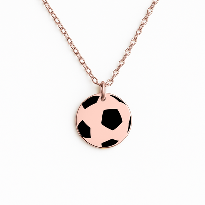 Personalisierte Fußball-Halskette aus Edelstahl mit graviertem Ball-Anhänger in schwarzer Schmuckbox – perfektes Abschiedsgeschenk für Spieler, Team oder Verein.