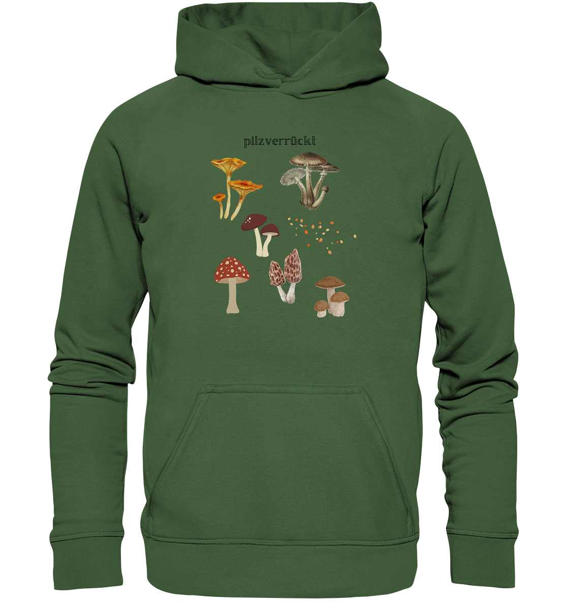 Pilzverrückt Motiv für Pilzsammler und Pilzsucher, Spaziergang im Wald  - Basic Unisex Hoodie