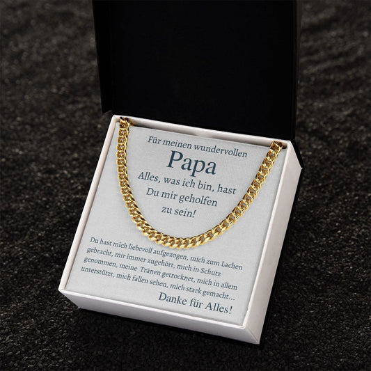 Papa Geschenk Halskette im kubanischen Stil: Perfektes Geschenk für den besten Papa der Welt - Geburtstag, Vatertag, Dankeschön!