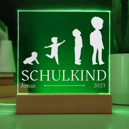 Personalisiertes Geschenk zur Einschulung 2023 für Zuckertüte - Premium-Acryl Schild als Schultüte Kleinigkeit Geschenke Schulkind Junge