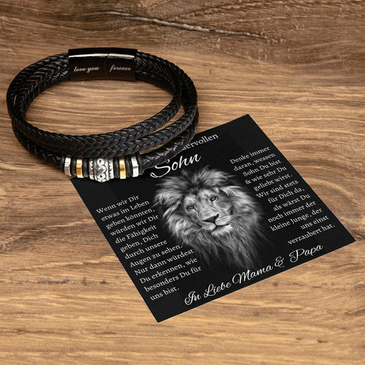 Ewige Liebe in einem veganen Leder Armband für den Sohn | Persönliches Geschenk zum 18. Geburtstag