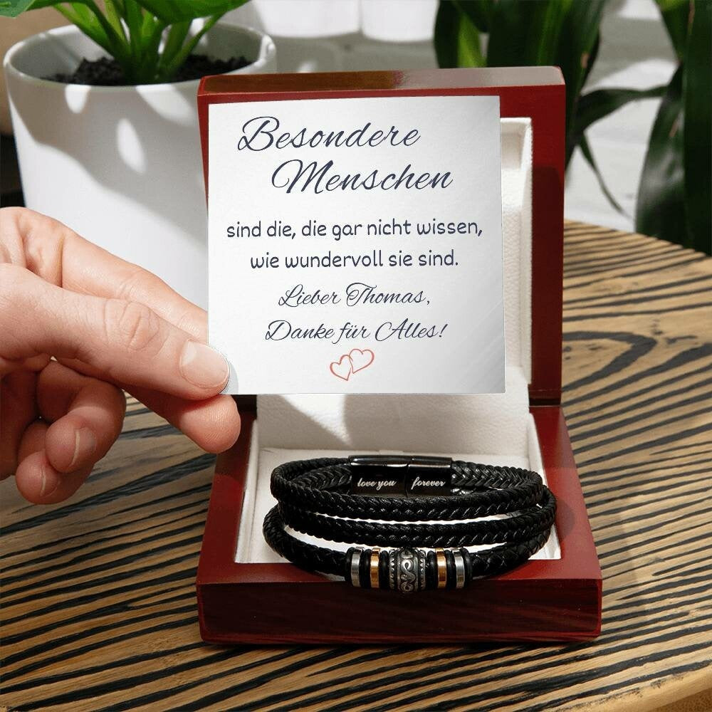 Lederarmband personalisiert "Besondere Menschen", Geschenk Valentinstag, Geschenk Lieblingsmensch, Danke Geschenk Freundin